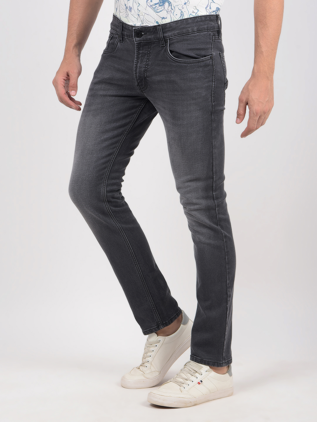 Numero Uno Men Solid Grey Jeans